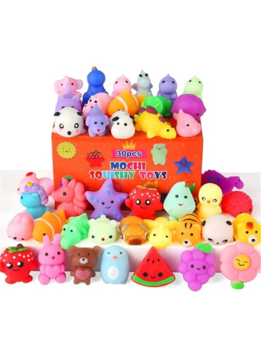 30 Pack Squishy Toys, Kawaii Squishies Party Favors for Kids 4-8 8-12 Treasure